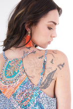 Load image into Gallery viewer, Blue Patchwork Paisley Maxi Dress