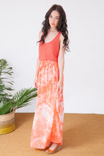 Load image into Gallery viewer, Coral Tie Dye Maxi Skirt