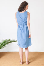 Load image into Gallery viewer, Polka Dot Denim Dress